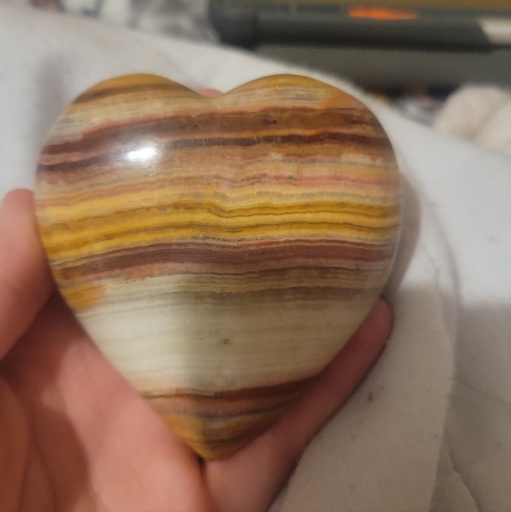 Piece Crazy Lace Agate Crystal Heart